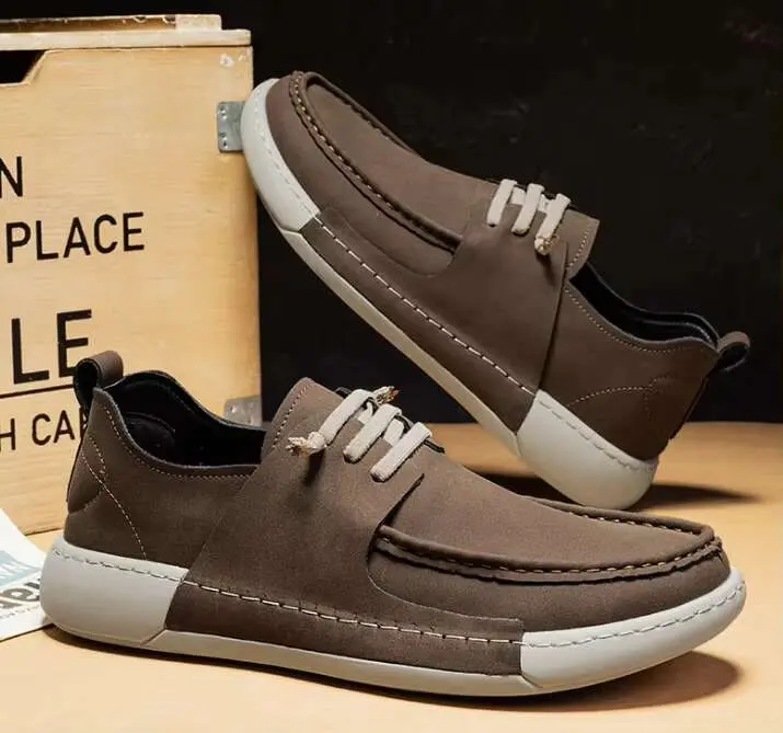 Nuevo 2025 Comfort Women, zapatos de cuero genuino, marca de diseño italiano de moda, zapatos casuales para hombres - 1