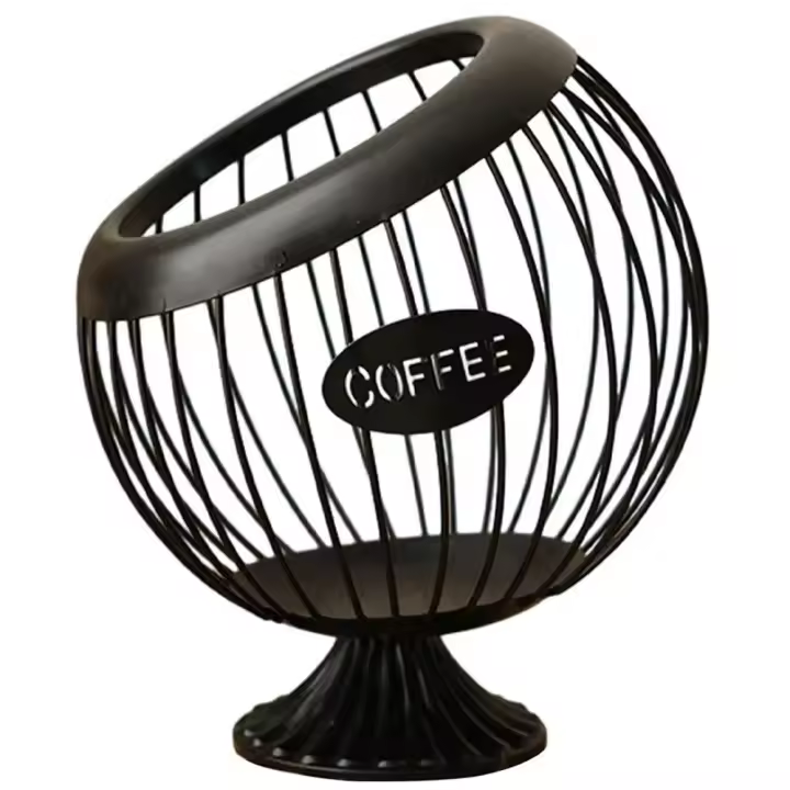 Soporte para cápsulas de café expreso de gran capacidad, contenedor de cápsulas de café de hierro resistente al agua, cesta multiusos para granos de café, aperitivos - 1