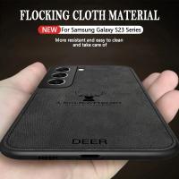 Funda de ciervo de piel de tela delgada para Samsung Galaxy S23 Ultra FE S22 S21 S24 Ultra A15 A25 A35 A55 A34 A52 A54 5G cubierta trasera dura - details 11