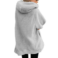 Suéter de lana con chaqueta de lana de cordero con capucha y cremallera para mujer - details 46