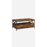 Mesa de Vidrio Templado Dorado Mesa de Café con Almacenamiento Para Sala Marco de Acero - details 5