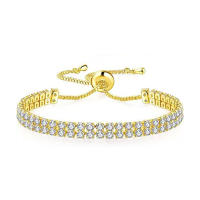 Pulsera de tenis para mujer de lujo práctico ajustable garras mosaico Zirconia Color oro rosa joyería de moda regalo - details 4
