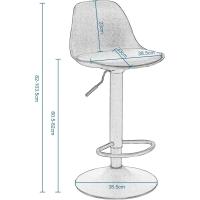 Juego de 2X Taburete Giratorio Taburete Alto de Metal con Altura Ajustable entre 60,5 y 82 cm - details 2