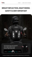 Mochila para casco de motocicleta MOTOCENTRIC, mochila para Motocross de gran capacidad de 28L para hombre, mochila impermeable para viajes al aire libre, mochila reflectante para moto - details 14