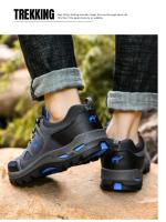 Zapatos de senderismo para hombre, botas de montaña al aire libre, zapatillas de suela gruesa, zapatos de Trekking con cordones a la moda - details 17