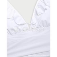 Traje de baño con cuello en V con traje de baño con cordones y borde con volantes - details 9