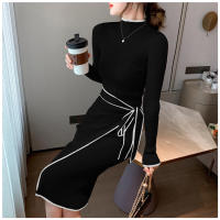 Elegante Vestido de Punto con Cordones Moda de Oficina para Mujeres en Otoño-Invierno - details 18