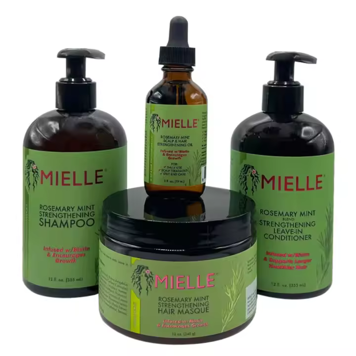 MIELLE Rosemary Mint Organics infundido con biotina fomenta el crecimiento de productos para un cabello más fuerte y saludable y un conjunto de paquetes de peinado - 1