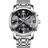Reloj de acero multifuncional hombre cuarzo 6 pin negocios reloj no mecánico - details 0