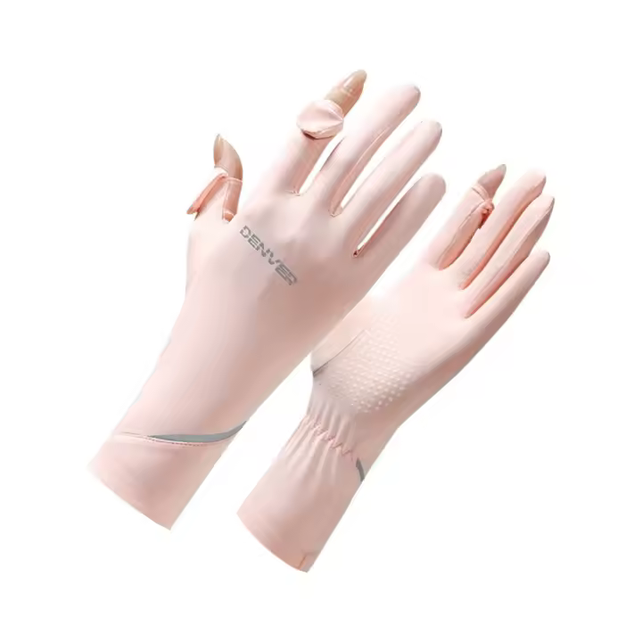 Guantes largos de seda de hielo con protección solar, guantes elásticos finos de seda de hielo con pantalla táctil, cómodos y transpirables guantes para conducir y ciclismo - 1