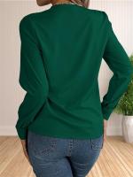 Blusa elegante de oficina de negocios para mujer, camisas elegantes de manga larga con cuello en V en capas, Tops de trabajo 2024 - details 17