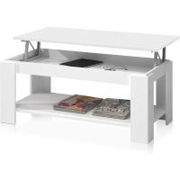 Mesa Centro con Revistero Elegante Acabado en Blanco Artik Medidas: 102 cm (Largo) x 43/54 cm (Alto) x 50 cm (Fondo) - details 5