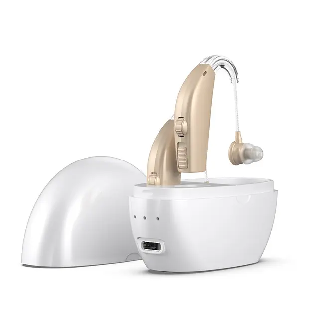 Audífono inalámbrico portátil recargable, amplificador de sonido de carga magnética, audífono BTE para ancianos - 1