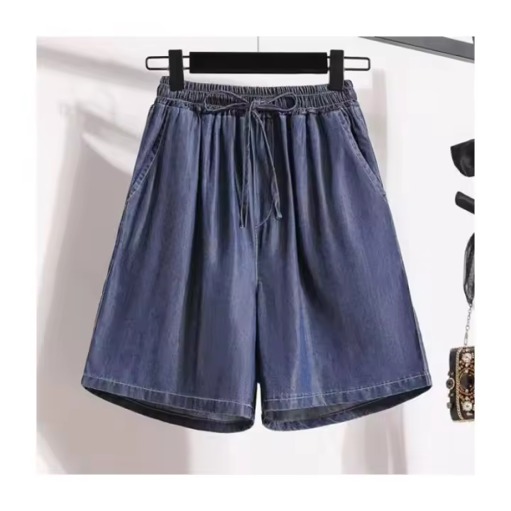 Pantalones Cortos Vaqueros Mujer 2025 |   Shorts de Mezclilla Tela Helada Transpirable - Cintura Alta Holgados A-Línea Tallas Grandes (S-4XL) |   Moda Verano Cómoda, Diseño Exclusivo para Ocio y Vacaciones - 1