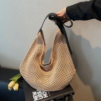 Bolso de hombro, bolso de punto ahuecado, bolso de hilo de algodón, bolso de mano de ganchillo, bolso de paja de playa bohemio de gran capacidad para estudiantes - details 12