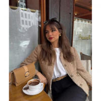 Blazer elegante con borlas Casual para mujer，Adecuado para el trabajo de oficina，Con botones y bolsillos - details 2