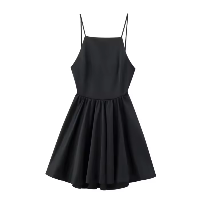 Ropa de mujer europea y americana temperamento de moda de cuello bajo cintura halter falda corta mini vestido - 1