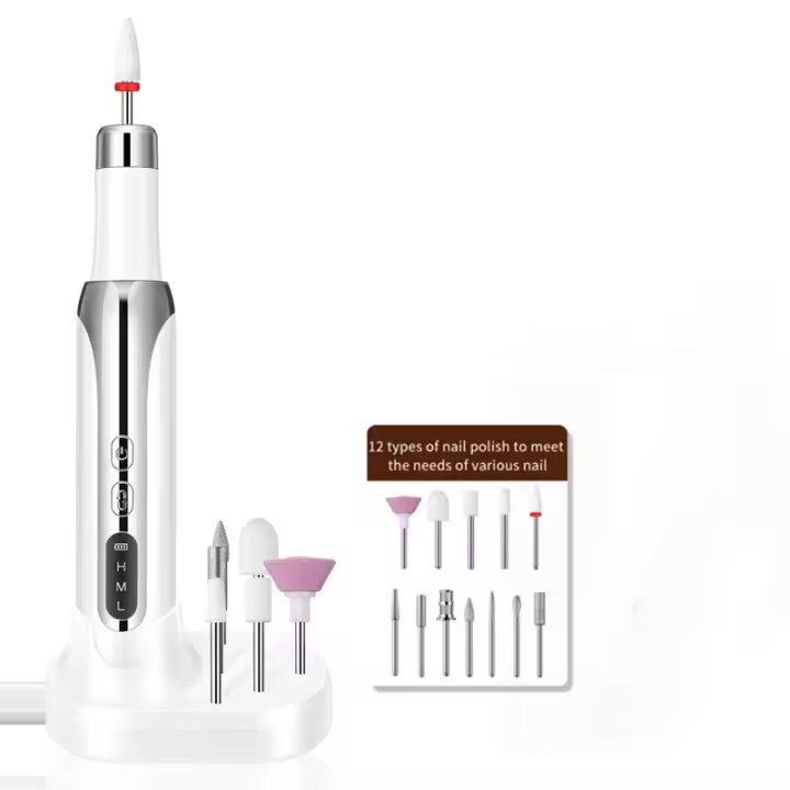 Taladro eléctrico para uñas, Kit 12 en 1, juego de limas eléctricas para uñas de Gel acrílico, herramienta de manicura y pedicura con brocas para uñas - 1