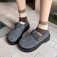 Nuevas botas de mujer con plataforma de fieltro con cantidad mínima de pedido, hebilla aumentada, diseño moderno, precio bajo, marca de alta calidad - details 2