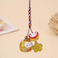Llavero único y bonito Maneki Neko con flor de cerezo, colgante de gato de la suerte fantástico, mochila, dijes, decoración para bolso, correa para teléfono para niñas - details 13