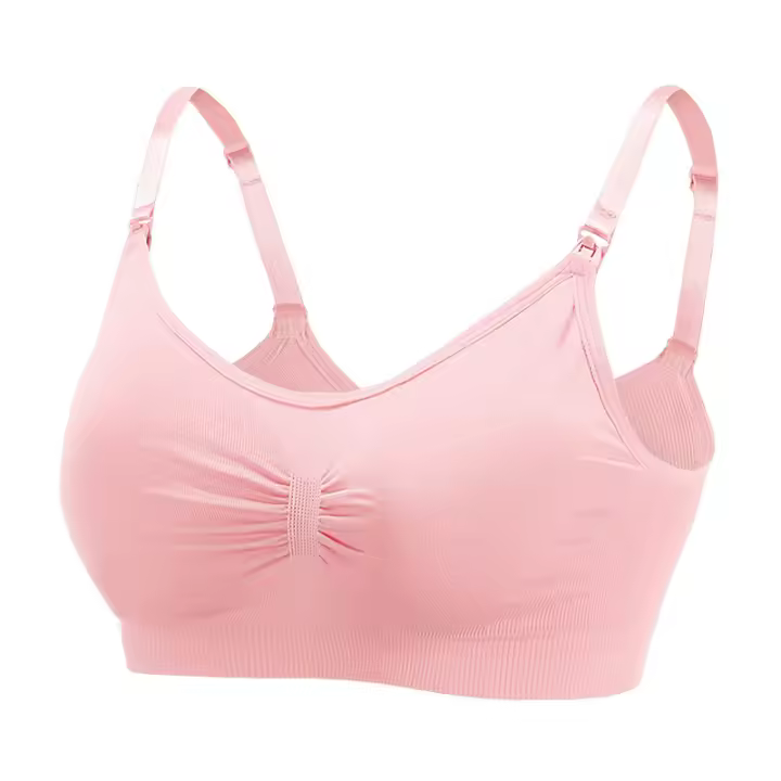 Sujetador de maternidad de talla grande para mujer, transpirable sin costuras para amamantar con realce, cierre frontal y correas ajustables. - 1