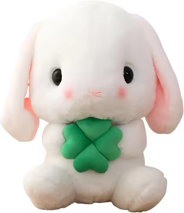Conejo de Pascua de juguete suave, Animal de peluche con zanahoria, suave, encantador, realista, de orejas largas, de pie, rosa, (12,5 pulgadas/32cm) - 1
