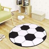 1 alfombrilla para el suelo con dibujos de fútbol, redonda, para niños, para mesa de café, silla, hecha a mano (80 cm/31,5 pulgadas) - details 0