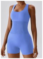 Traje de Yoga con espalda integrada de alta elasticidad para mujer, mono ajustado de compresión Abdominal, traje de Yoga sin costuras - details 5