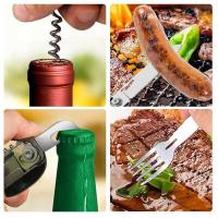 Juego de cubiertos multifuncional, villa de camping plegable portátil, cuchillo de acero inoxidable, tenedor, cuchara, abrelatas, equipo para exteriores - details 2