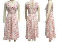 Vestido Midi de Verano Ouwu Encaje con Lazo en la Espalda, Cuello en V, Sin Mangas, Moda para Damas - details 5