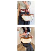 2025 nuevo nicho retro empalme bolsa de mano de lona de color contrastante bolso de gran capacidad bolso de hombro versátil - details 11