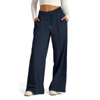High Waisted Wide Leg Sweatpants Para Mujer Pantalones De Yoga Casuales Jogger De Cintura Baja Estilo Casual Cotton Ankle-Length - details 2