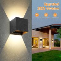 4 Piezas Aplique de Pared Interior/Exterior 12W Aplique Exterior Pared 3000K Blanco cálido Ángulo de haz Ajustable Negro Apliques Pared Led Impermeable - details 1