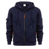 Sudadera con Capucha de Cremallera Completa para Hombres Ropa Deportiva Casual de Otoño-Invierno con Bolsillo Plano - details 1
