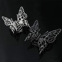 Pinza Para El Cabello En Forma De Mariposa De Plata Brillante Con Geometricas Y Rosa Para Mujeres Y Niñas Accesorio De Moda Para Peinado - details 4