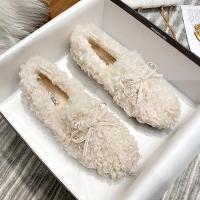 Zapatos planos con lazo para mujer, mocasines de lana rizada con forro de piel de algodón, botas de borreguito, Invierno - details 1