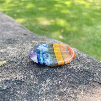 Serie de piedras de cristales curativos de 7 Chakras naturales, energía espiritual, Bola de pulgar, varita, corazón, Luna, Ángel, colgante, adorno de pirámide - details 6
