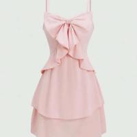 Ribbers con cinturón de cintura de tres capas para mujer, vestido con correas y encaje, de moda - details 0