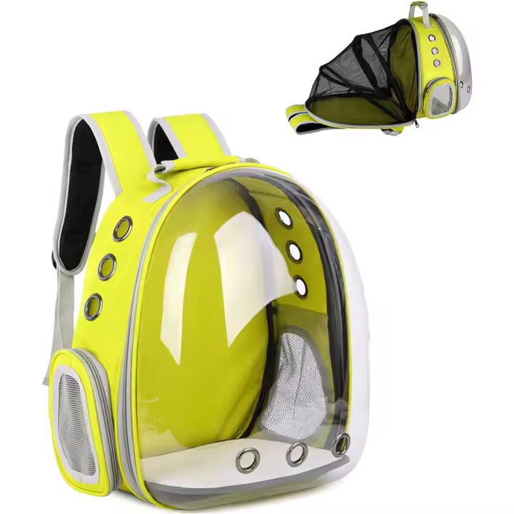 Galatée Mochila para Gatos, Mochila Transparente Expandible para Mascotas, Mochila para Gatos con Cápsula Espacial Ventilada, Mochila Portátil para Cachorros para Viajes de Camping (Negro) - 1