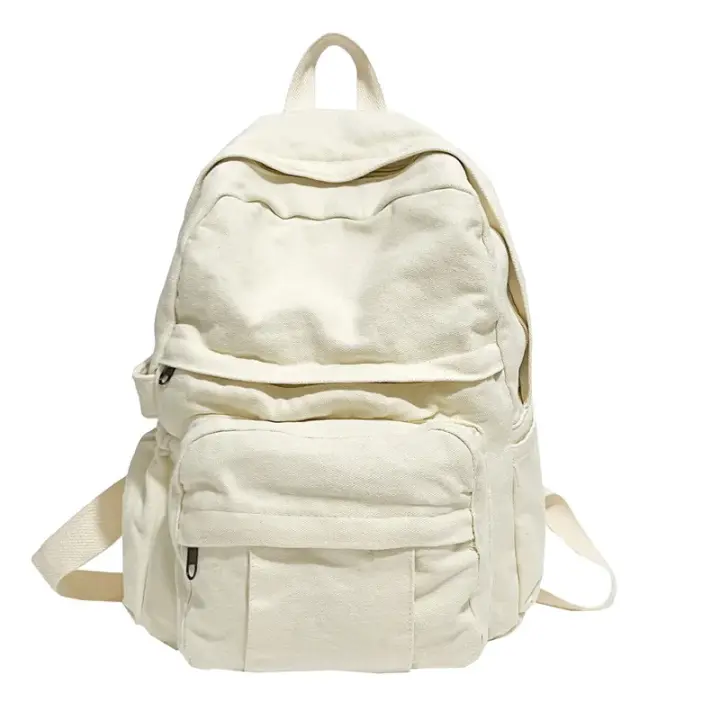 Mochila de Lona Vintage para Mujer Nueva Moda Escolar Bolsa de Laptop para Viajes - 1