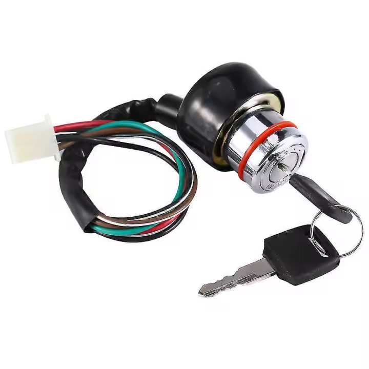 Interruptor de encendido Universal de 6 cables, 3 posiciones, 2 llaves, motocicleta Kart Pit Quad Bike - 1