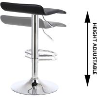 Taburete Cocina Silla de Comedor Piel Sintética Negro - details 6