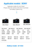 HQIX para Sony ZV-E10 DSC-RX10III RX10II NEX-6 7 3 C3 3N 5N 5T 5R 5C F3 E10 ILCE-QX1 A7M2 A7S Cámara NP-FW50 batería de cargador doble - details 6