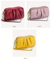 Bolso de Mano de Cuero Genuino de Doble Capa Cartera con Cremallera y Correa Desmontable - details 12