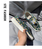 Zapatos florales verdes de calle principal para hombre, zapatos de lona para hombre, parte superior baja, pareja casual, zapatos de junta de verano, zapatos de monopatín de gran tamaño, zapatos de mujer - details 8