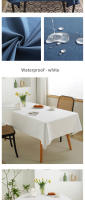 Mantel impermeable y resistente al aceite para el hogar, mantel moderno de lino y algodón, simple y grueso, de color sólido - details 6