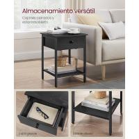 Mesita de Noche Mesa Auxiliar con Cajón y Estante 40 x 40 x 55 cm Para Dormitorio, Salón - details 12