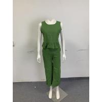 Conjunto casual de verano para mujer, top sin mangas plisado y pantalones cortos de pierna ancha - details 12