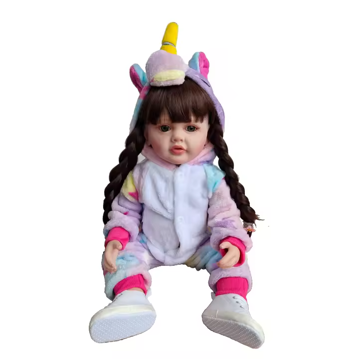 BZDOLL-Muñeca Reborn realista de silicona suave, juguete de cuerpo completo, casa de juegos, regalo de cumpleaños encantador para niña, 55 CM, 22 pulgadas - 1