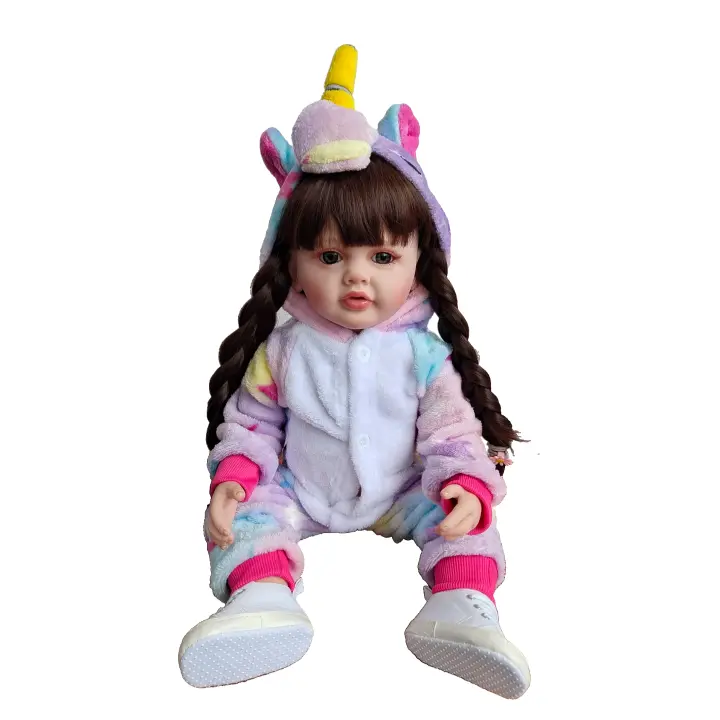BZDOLL-Muñeca Reborn realista de silicona suave, juguete de cuerpo completo, casa de juegos, regalo de cumpleaños encantador para niña, 55 CM, 22 pulgadas - 1